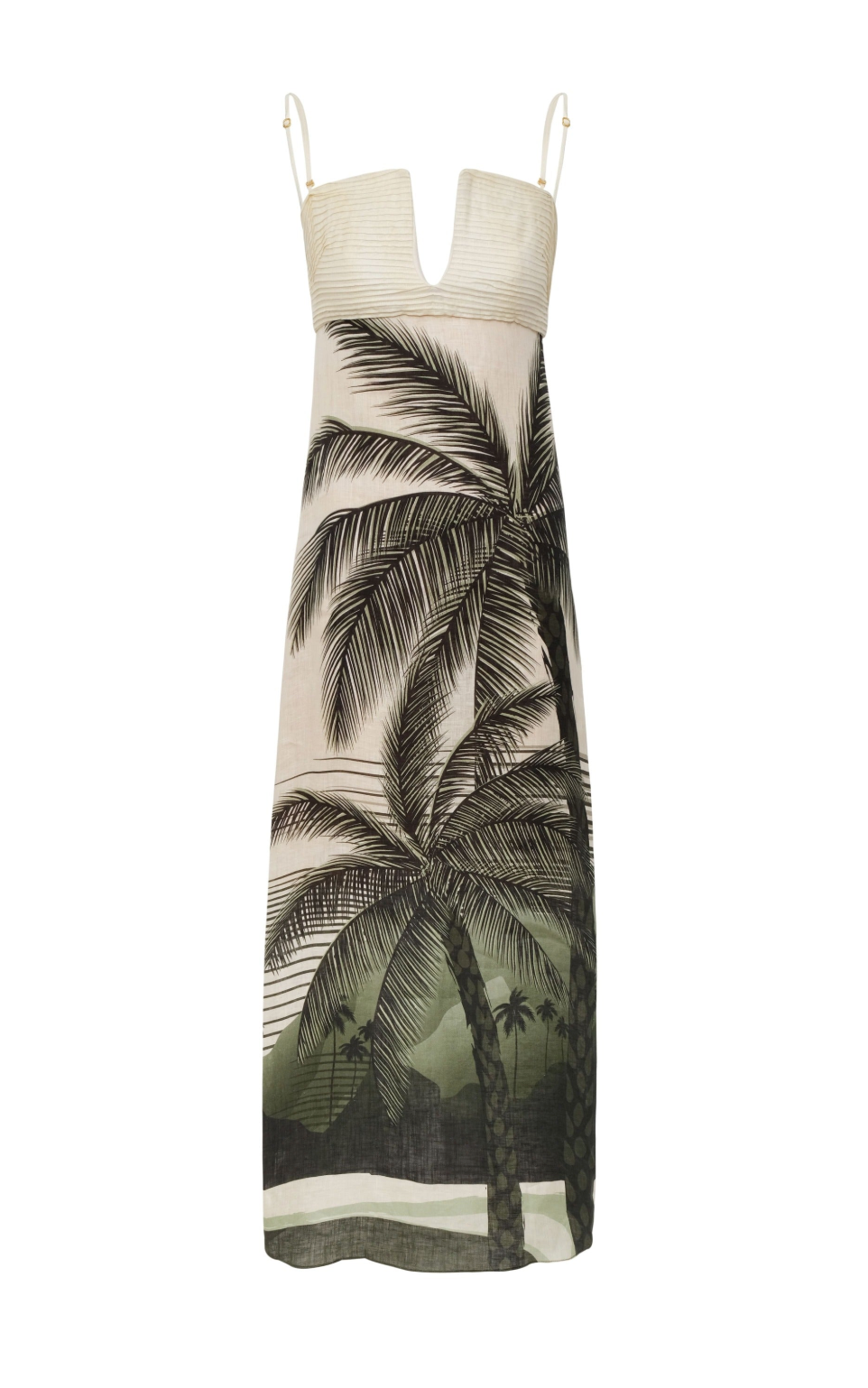 Antigua Green Tropical Midi Dress