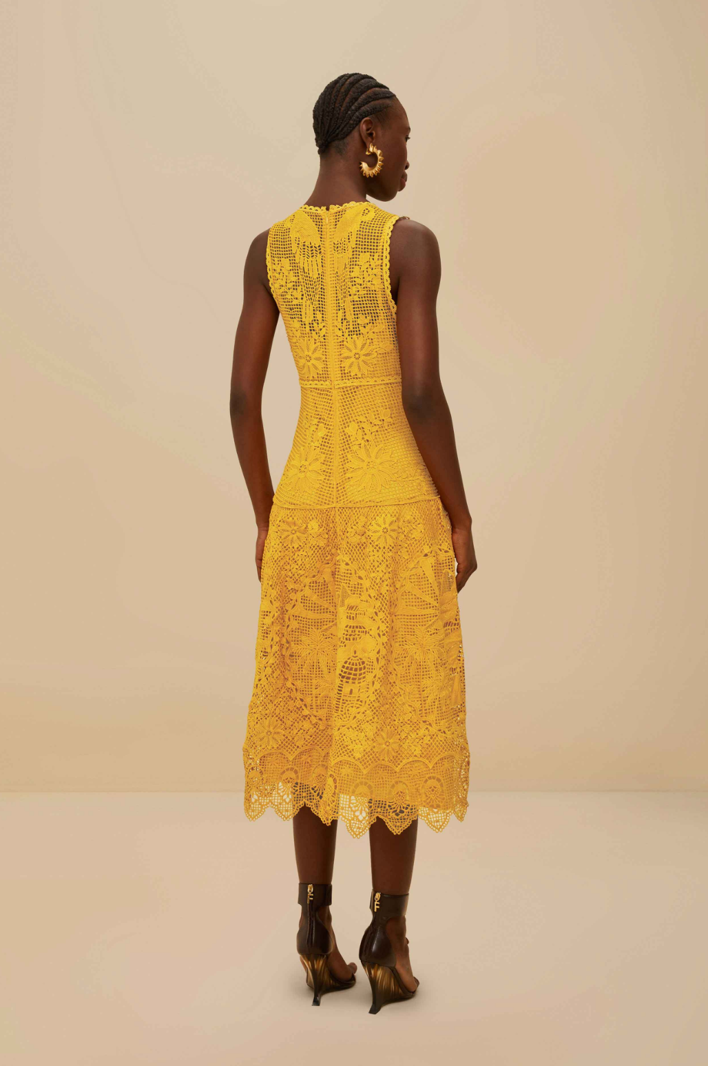 Landscape Mustard Midi Dress
