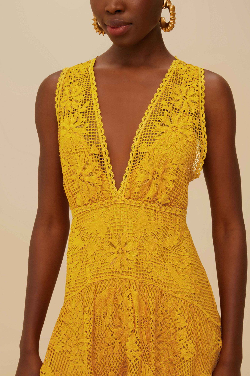 Landscape Mustard Midi Dress