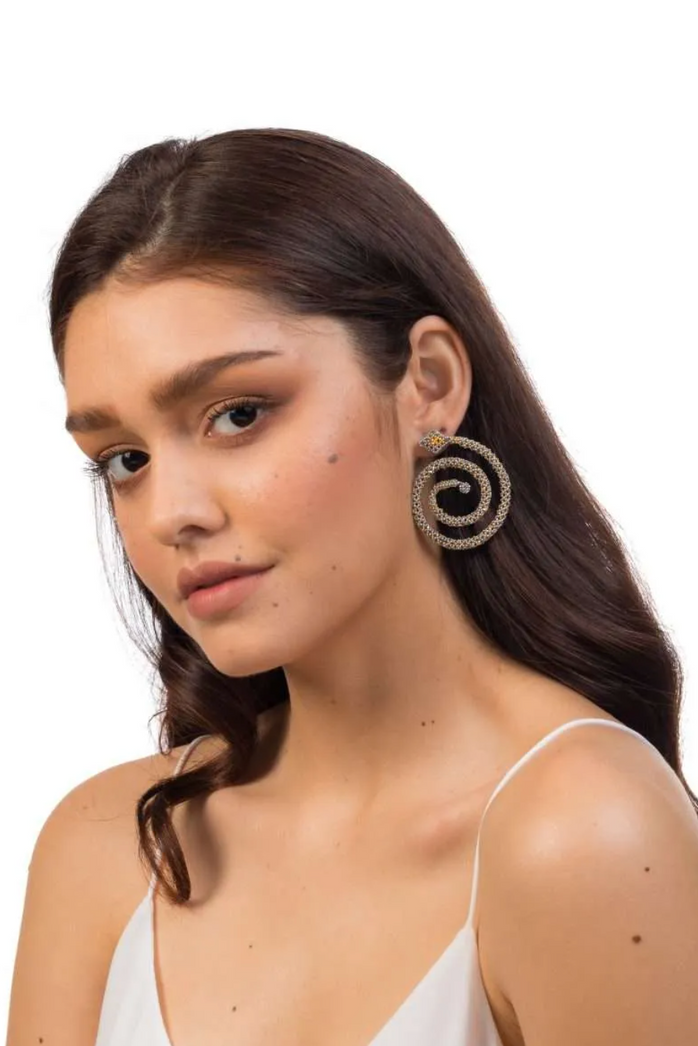 ALM014 Muai Silver/Gold Earrings