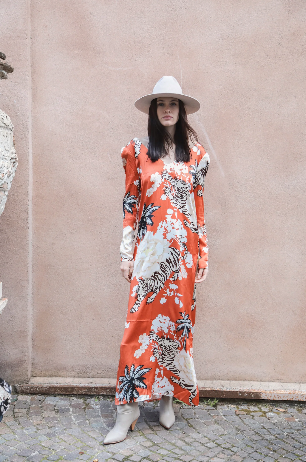 Long Dress Romantic Tiger Brick