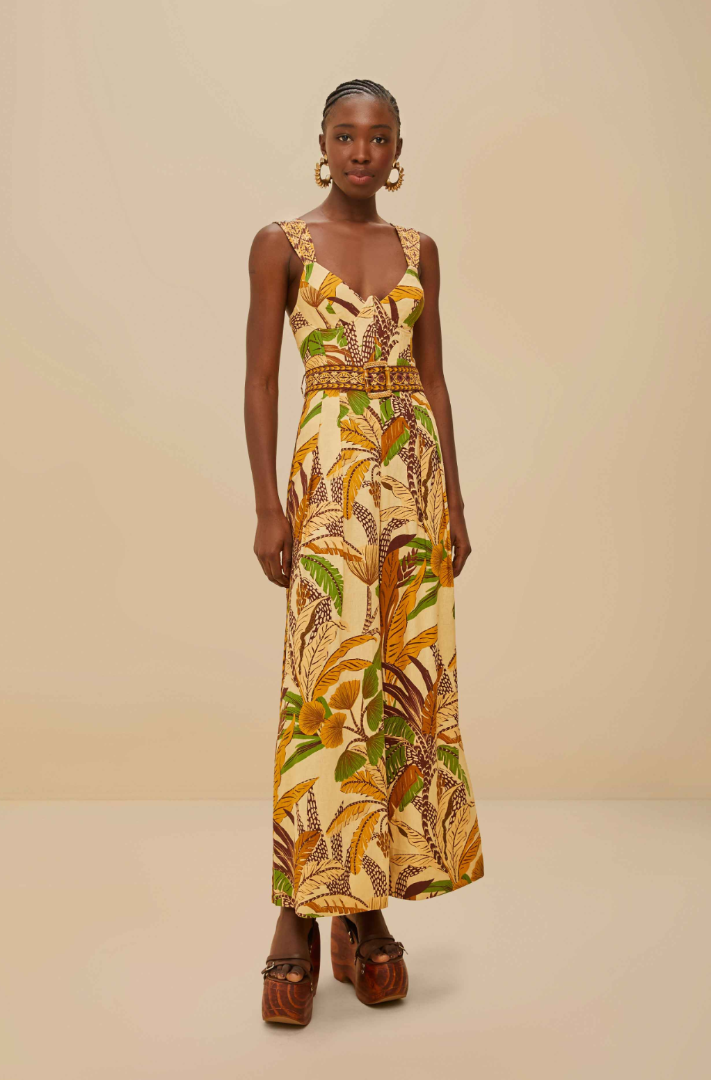 Foliage Sand Jumpsuit