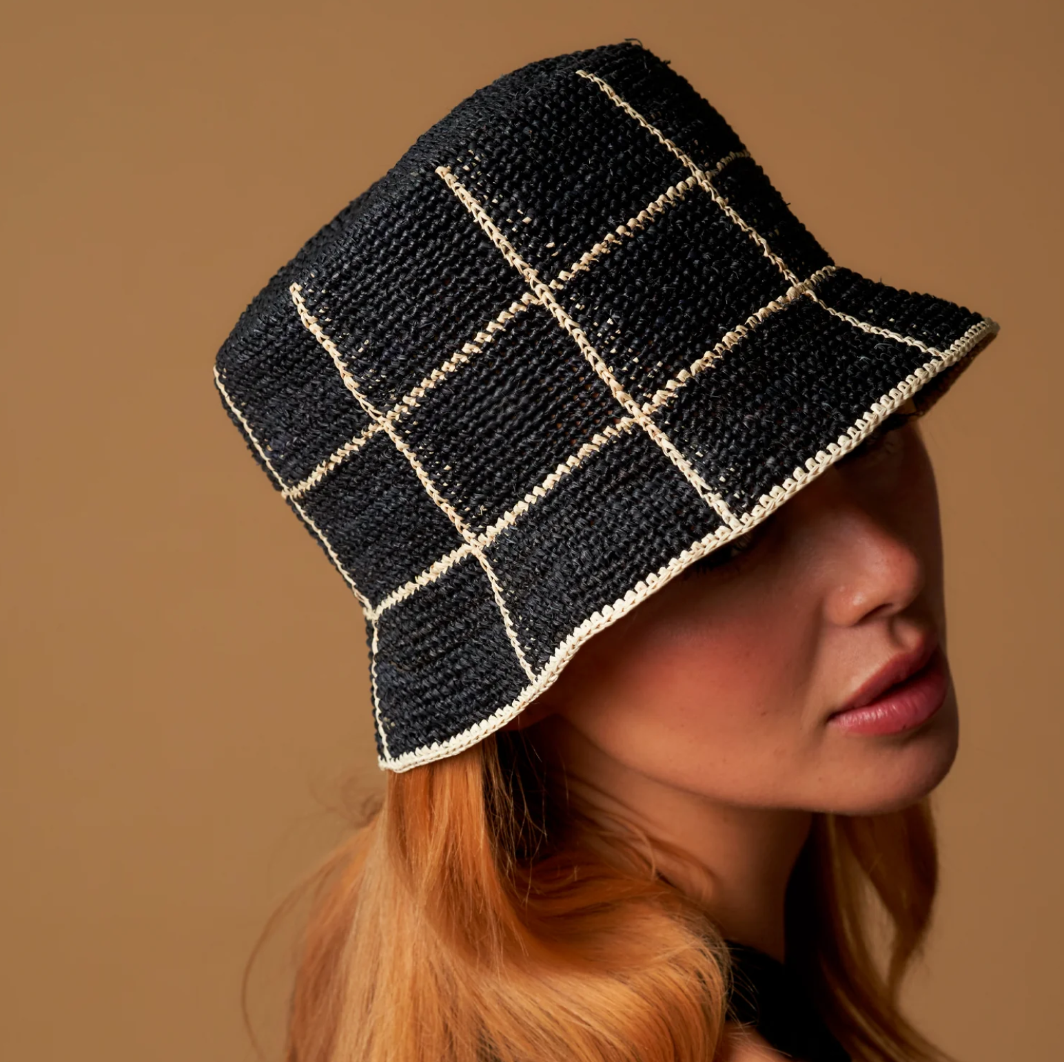 Cruz Packable Black & Natural Lines Hat