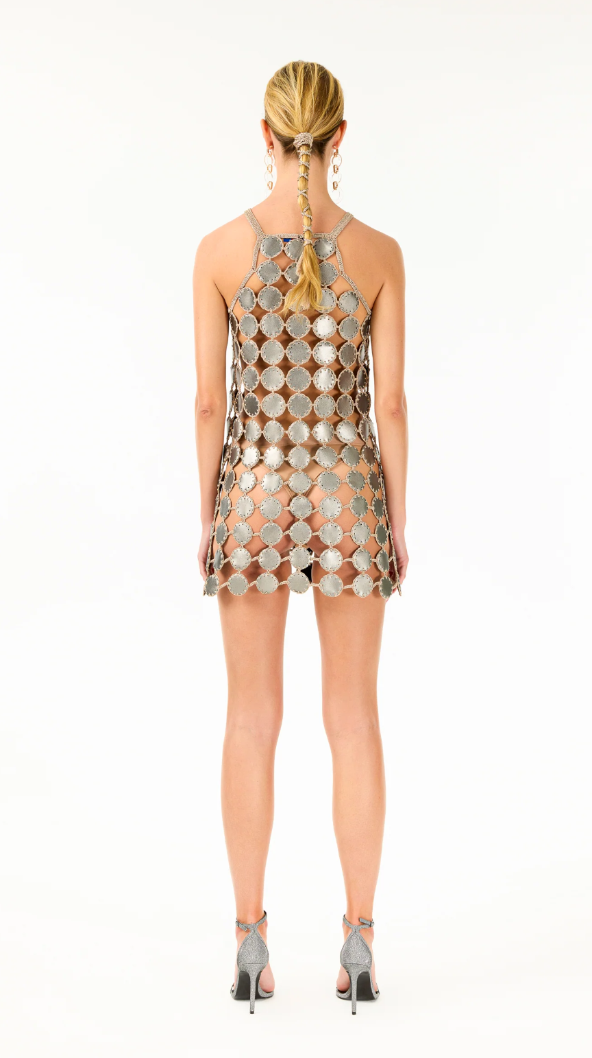 Mochi Caramel Leather Mini Dress