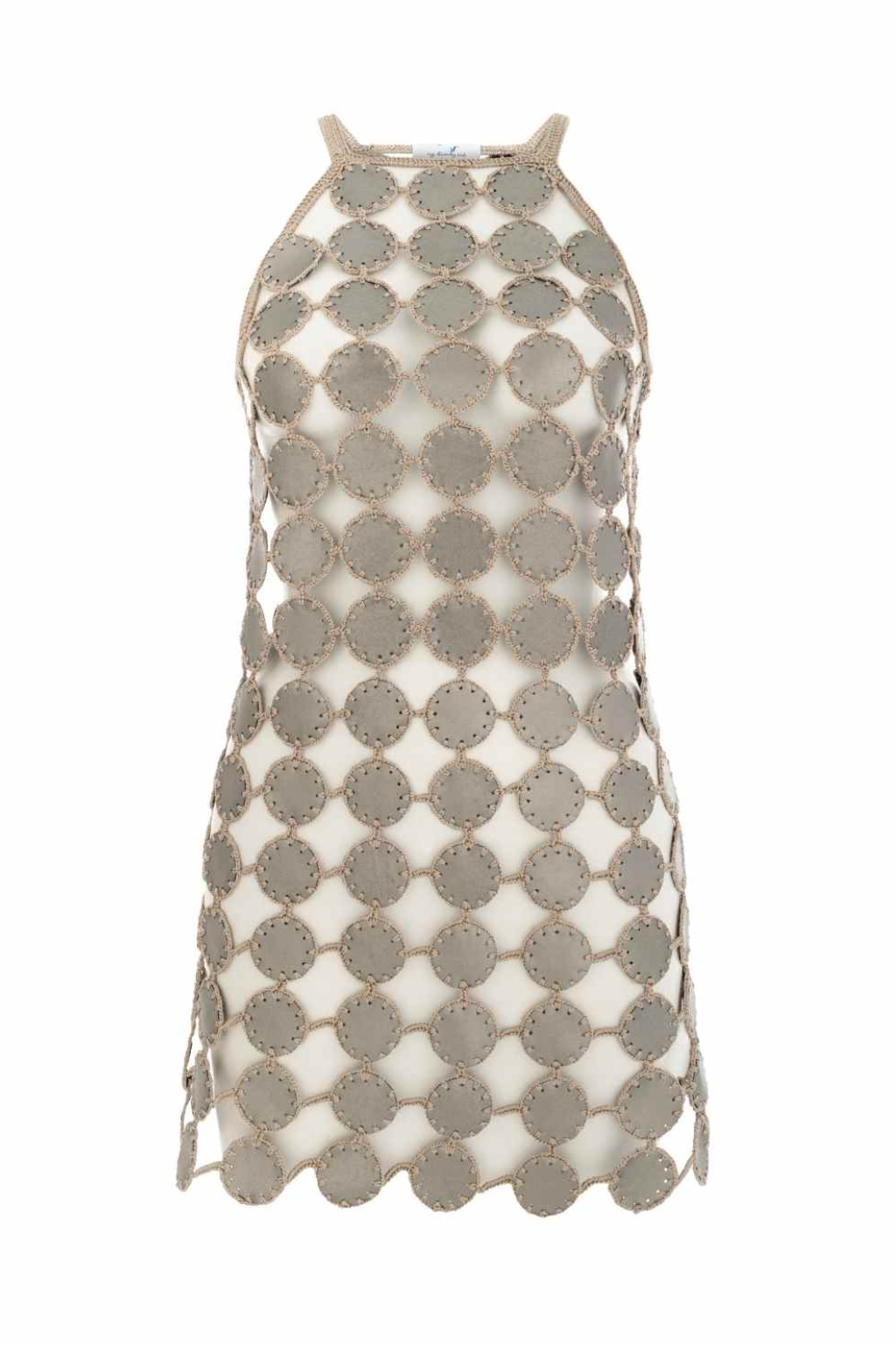 Mochi Caramel Leather Mini Dress