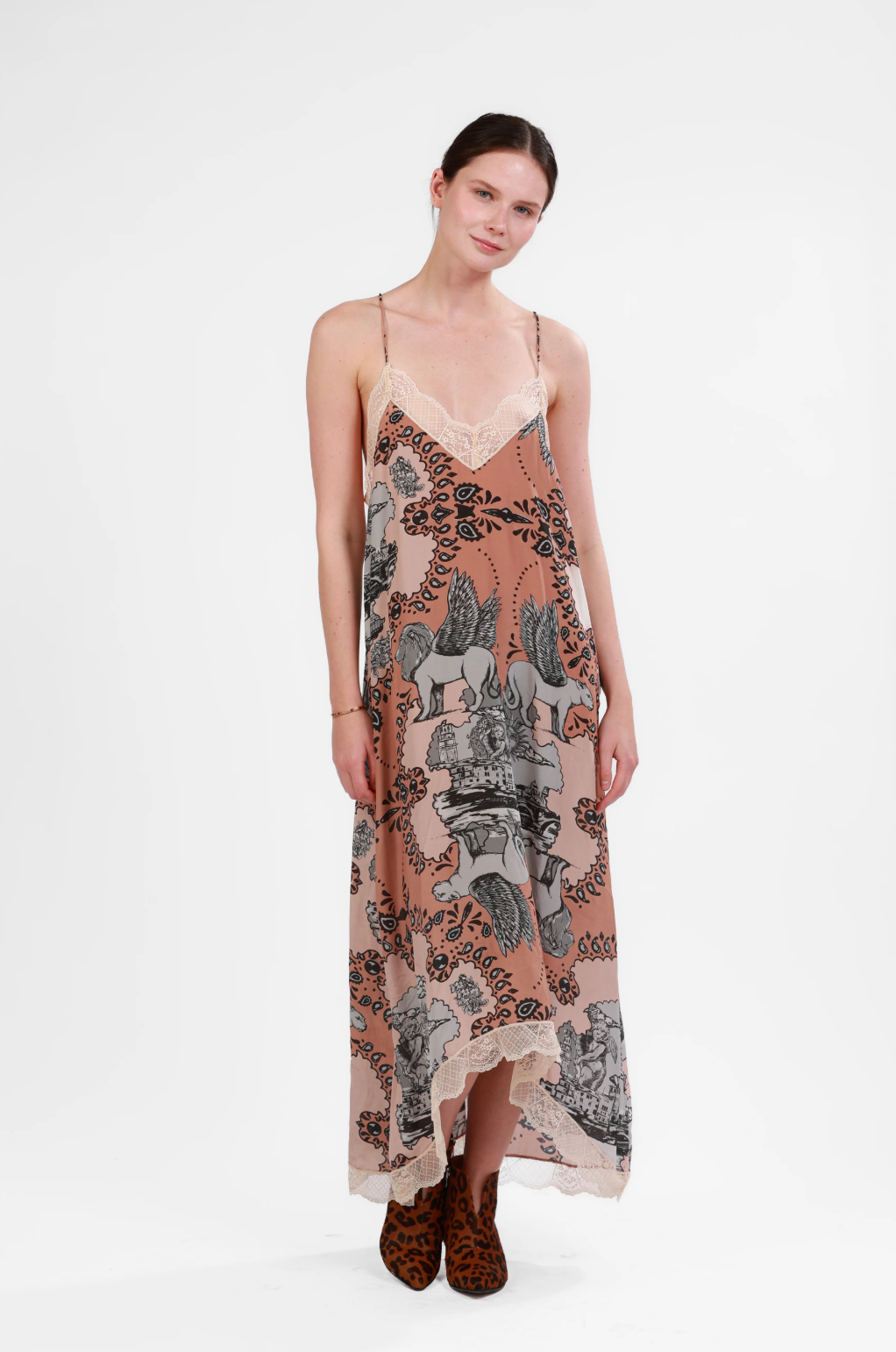 Silk Dress Italian Coast Rose