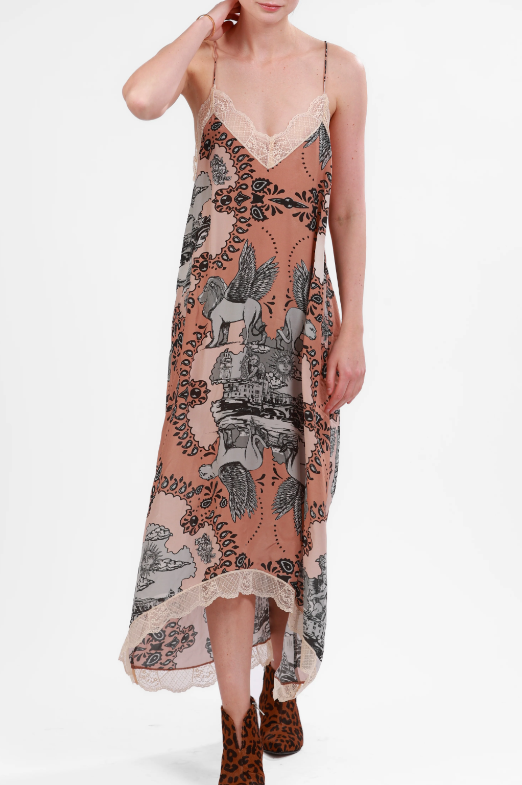 Silk Dress Italian Coast Rose