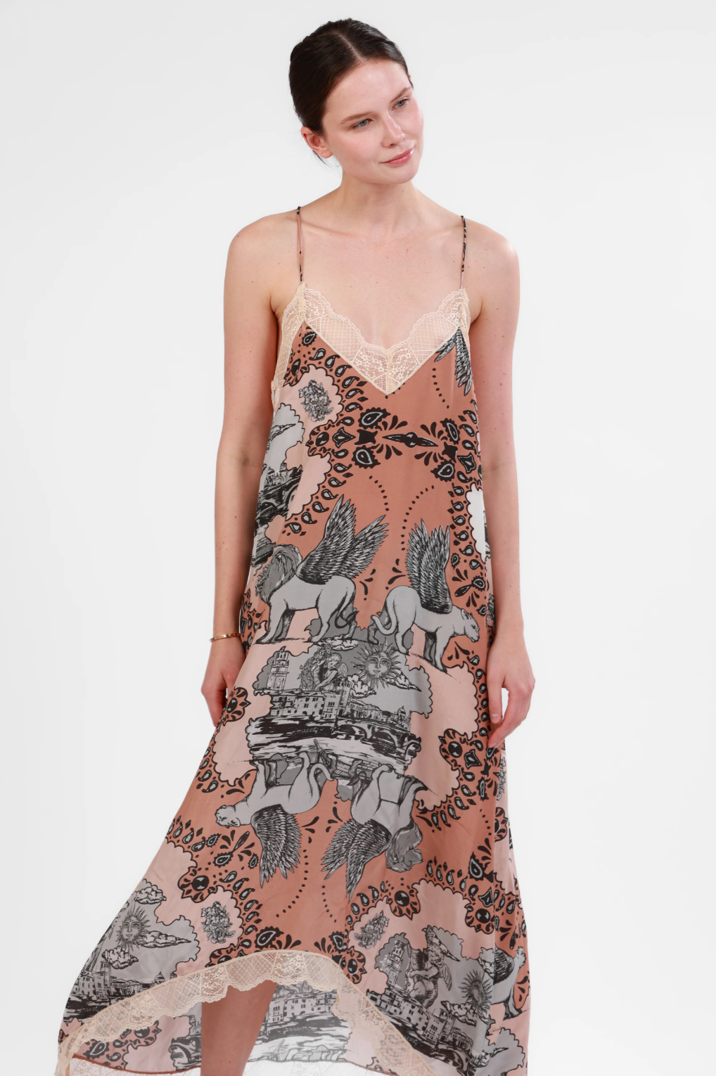 Silk Dress Italian Coast Rose