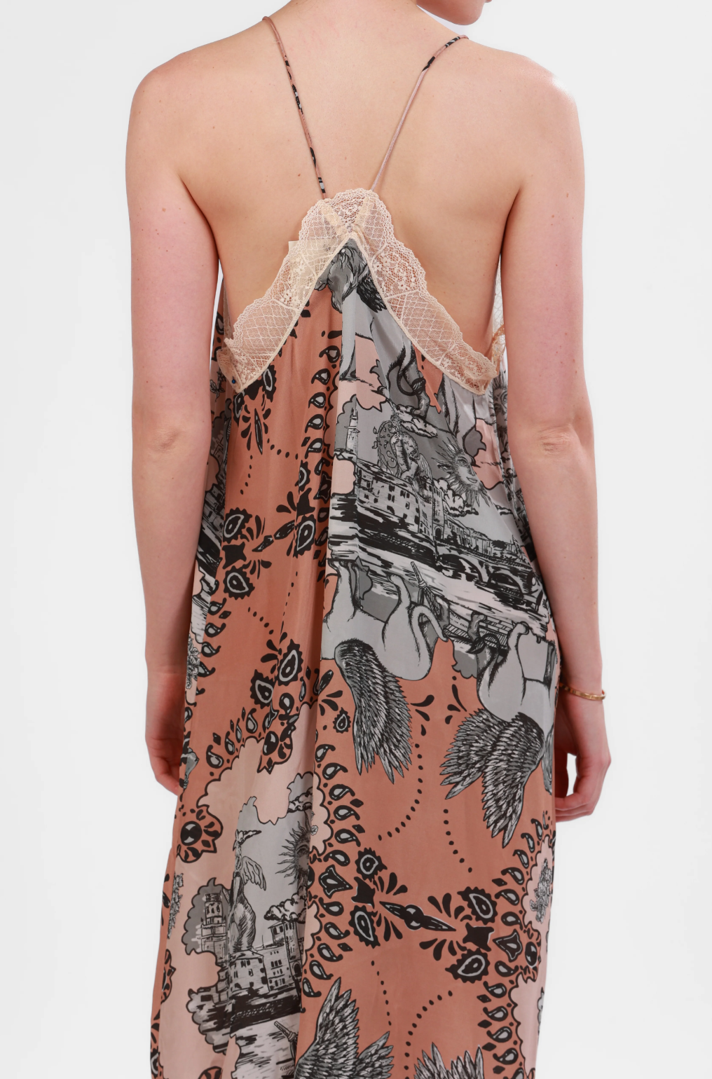 Silk Dress Italian Coast Rose