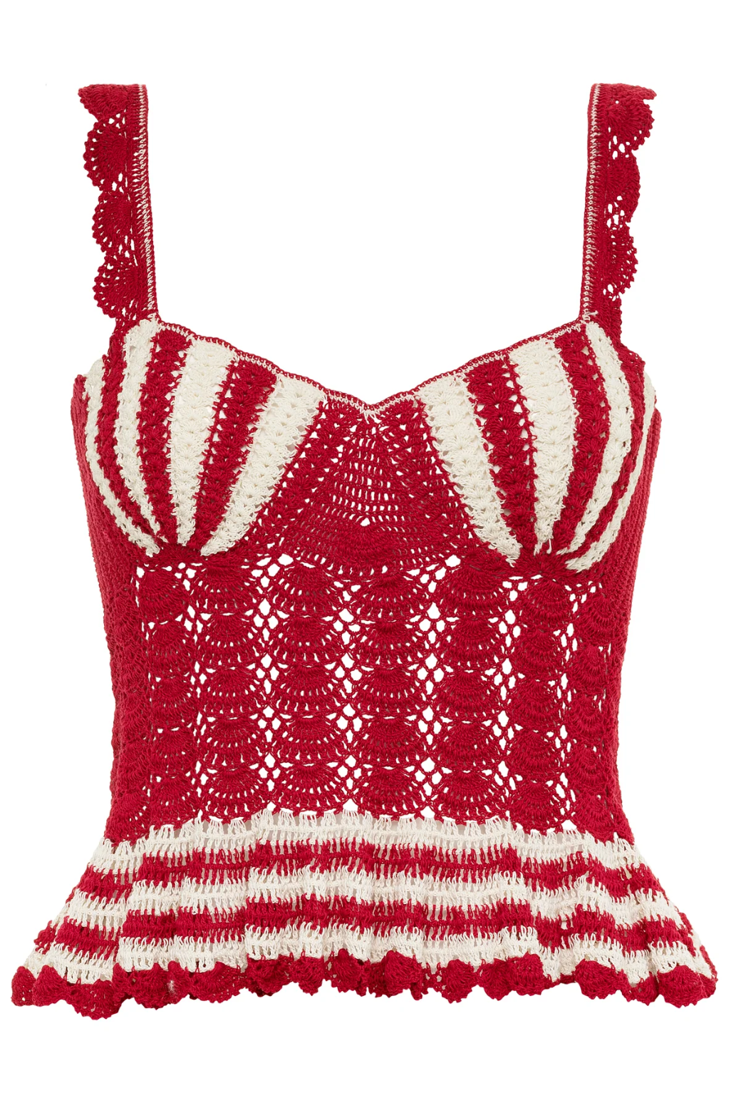 Shell Crochet Red Top