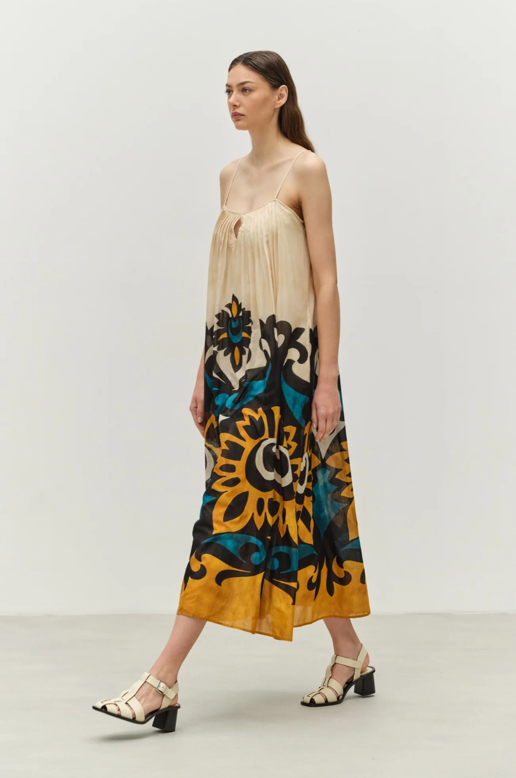 Warmth Blue Camel Dress