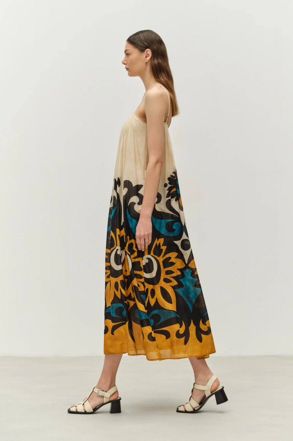Warmth Blue Camel Dress