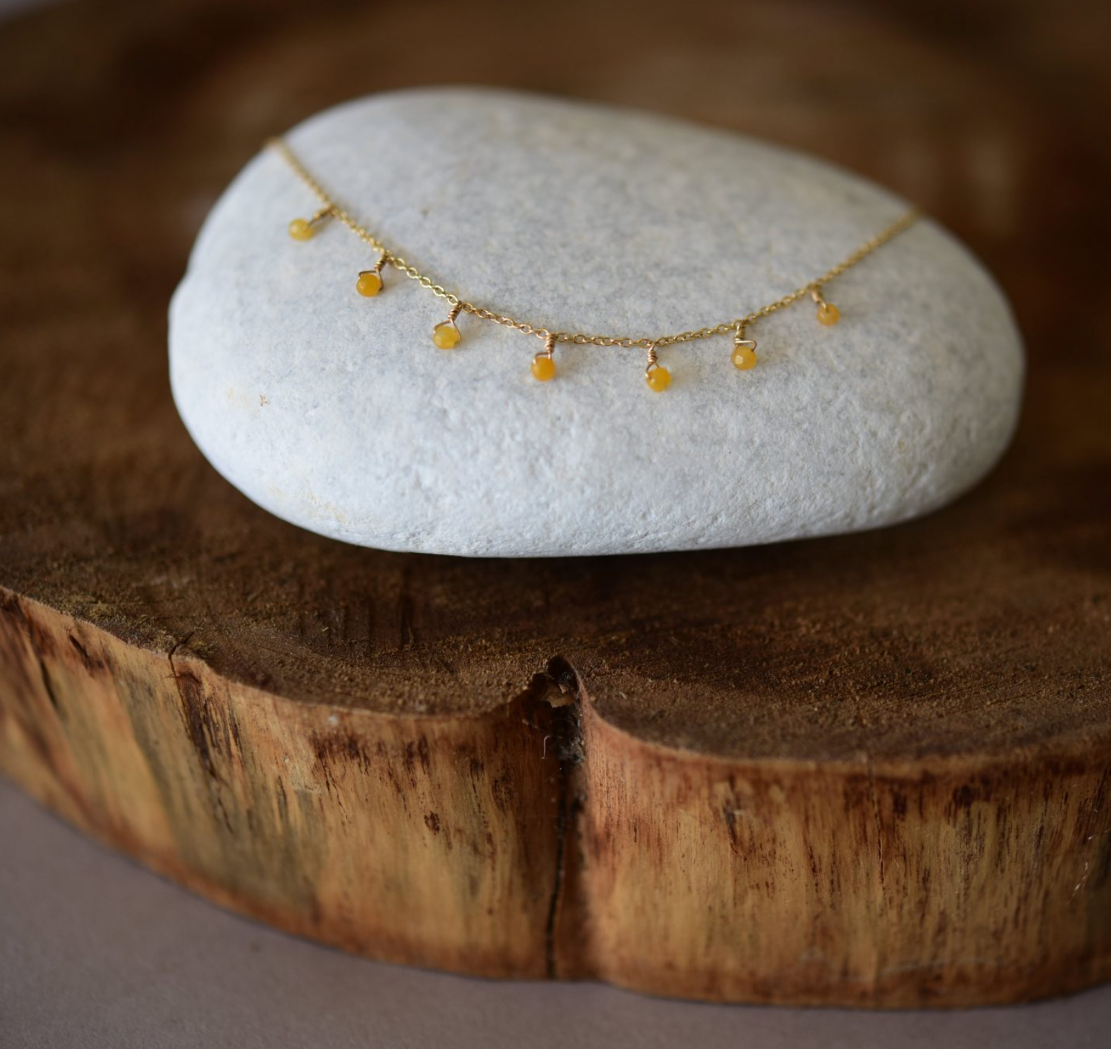 LC032 7 Orange Calcite Necklace