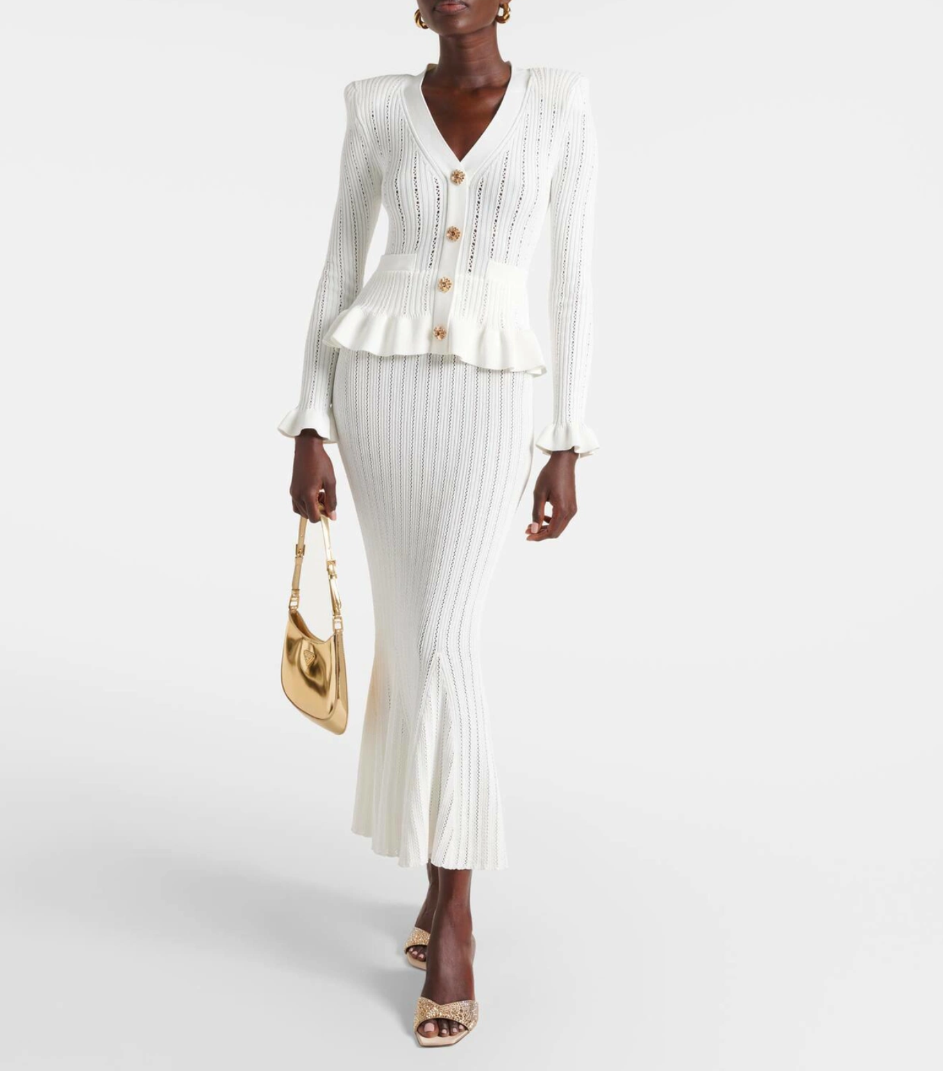 Peplum White Dress