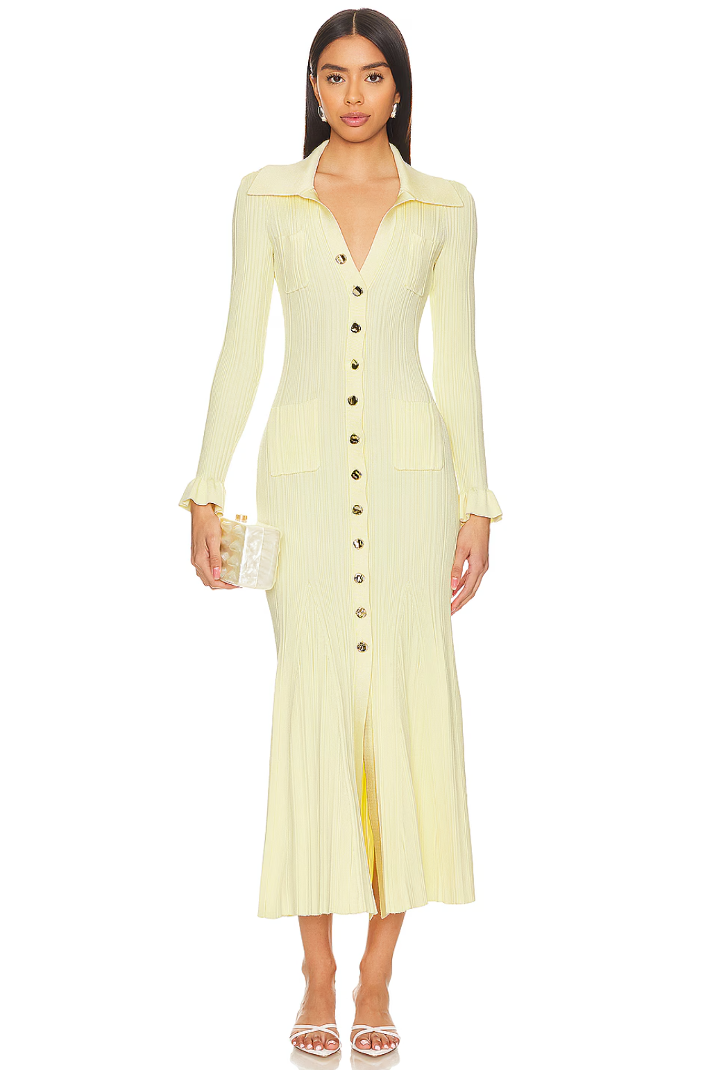 Ribbed Yellow Dress