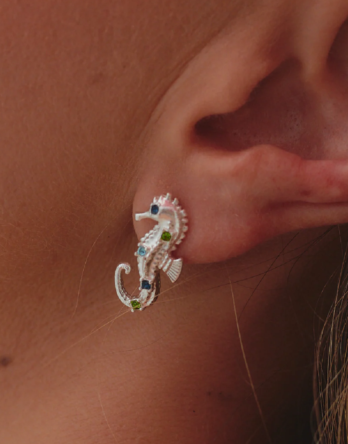 Seahorse Silver Earrings