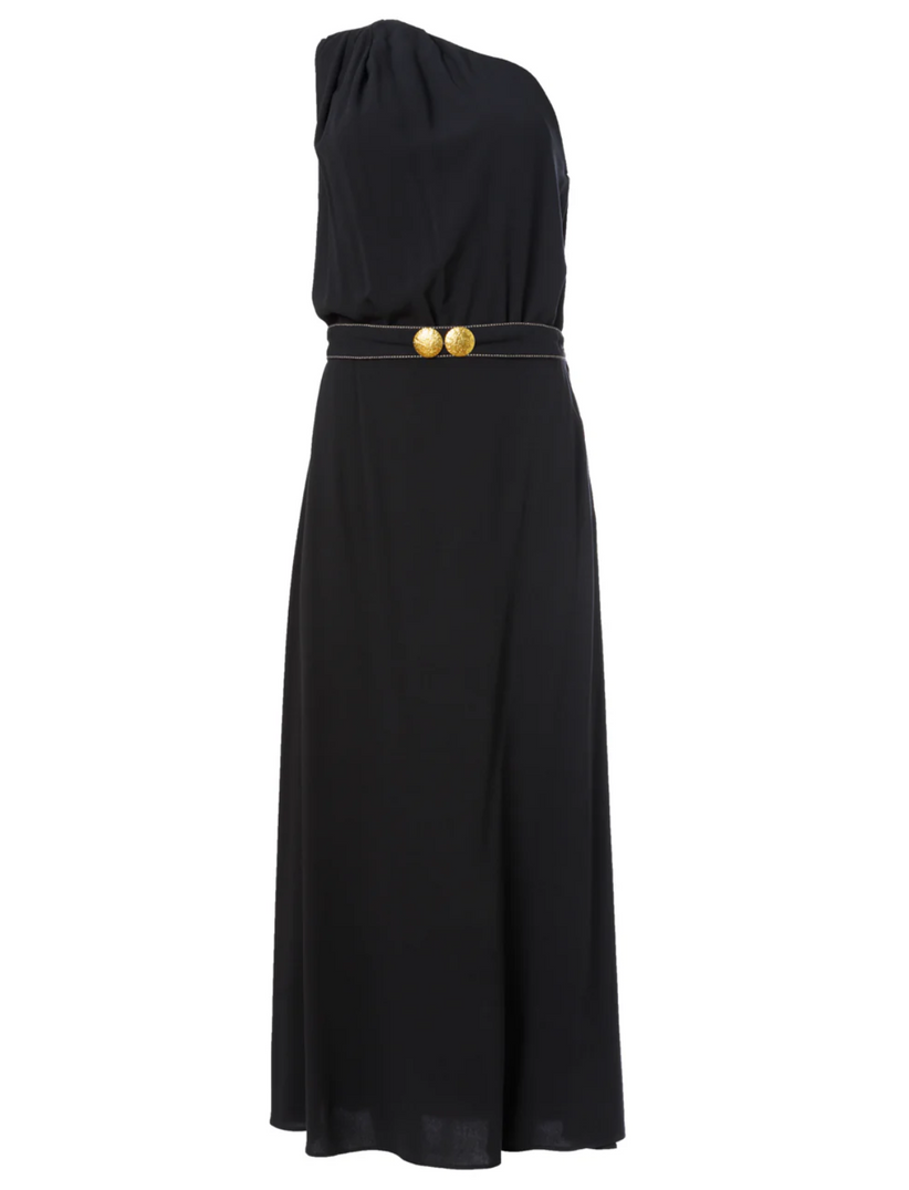 Porpes Navy Blue Midi Dress