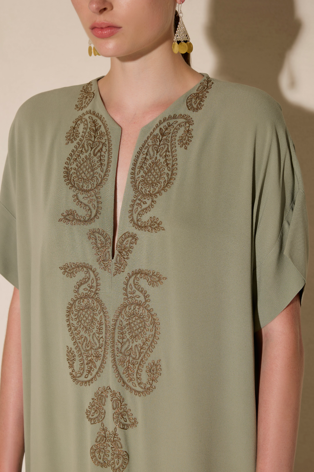 Lahour Pistachio Long Kaftan