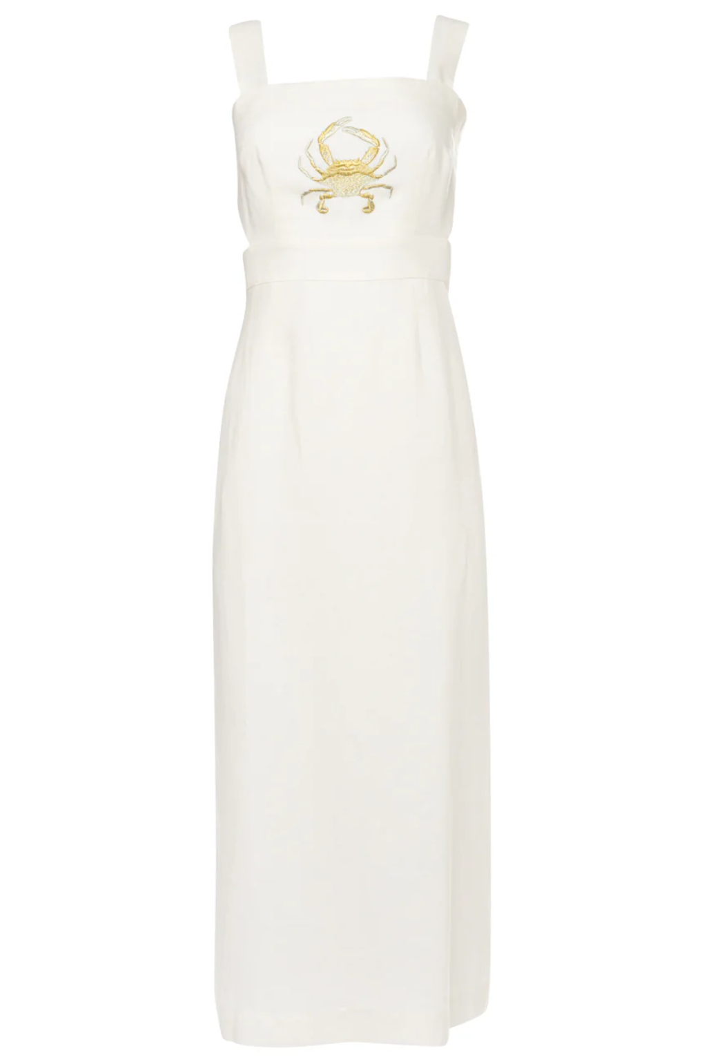 Crab Embroidered Backless Dress