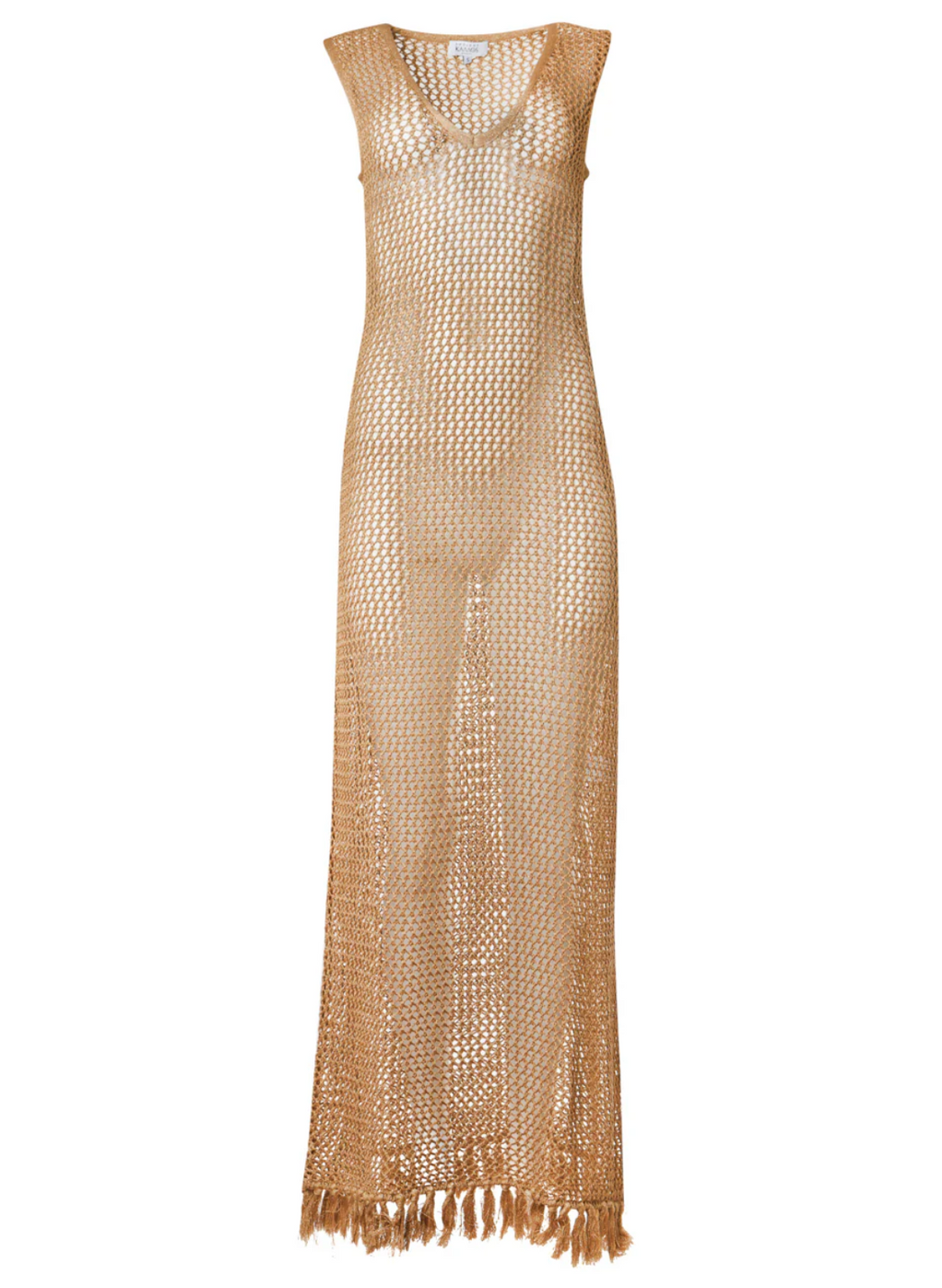 Ivi Gold Crochet Long Dress