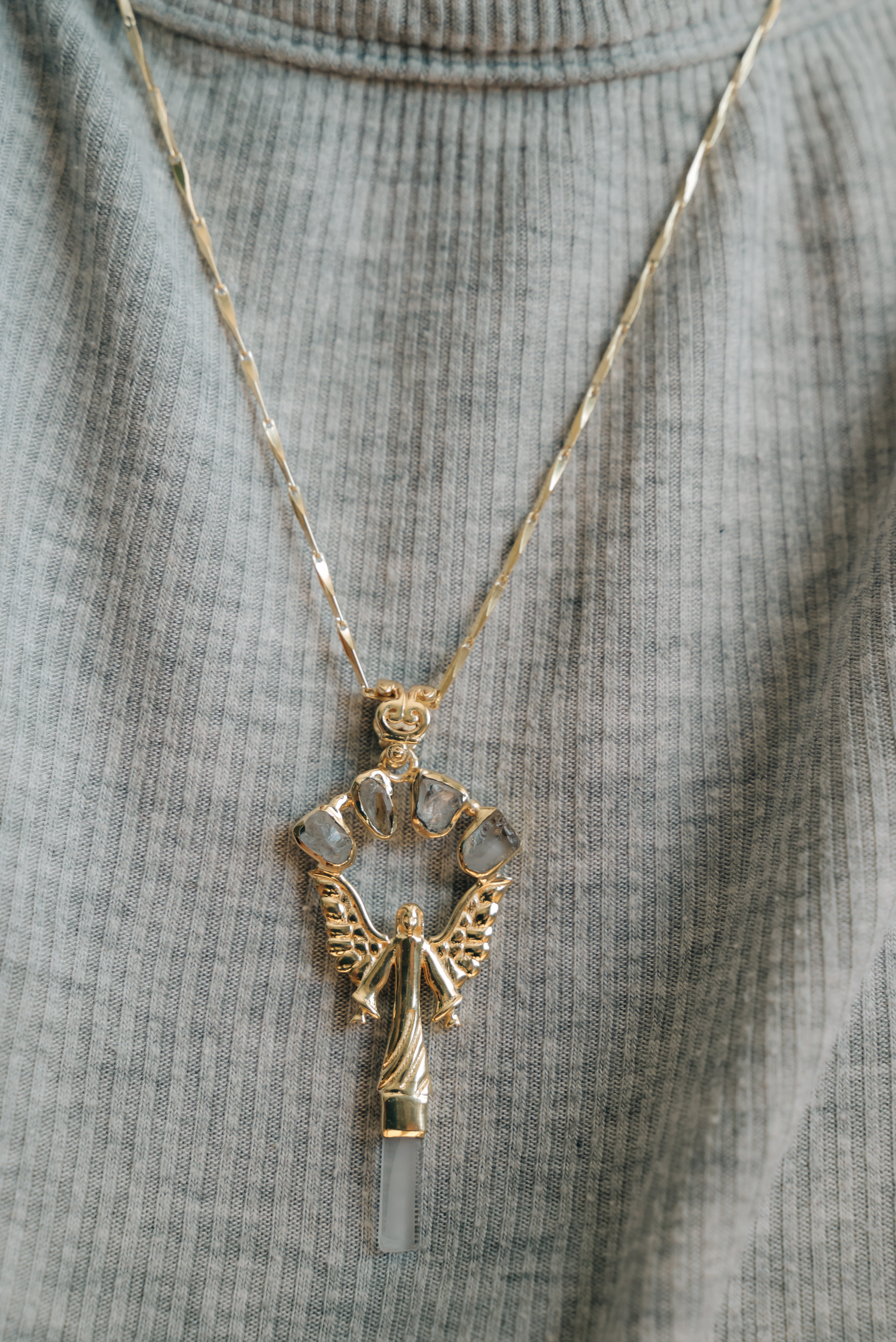 Angel Crystal Quartz Necklace