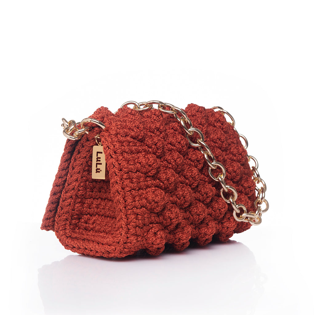 Leire Maroon Metallic Medium Clutch