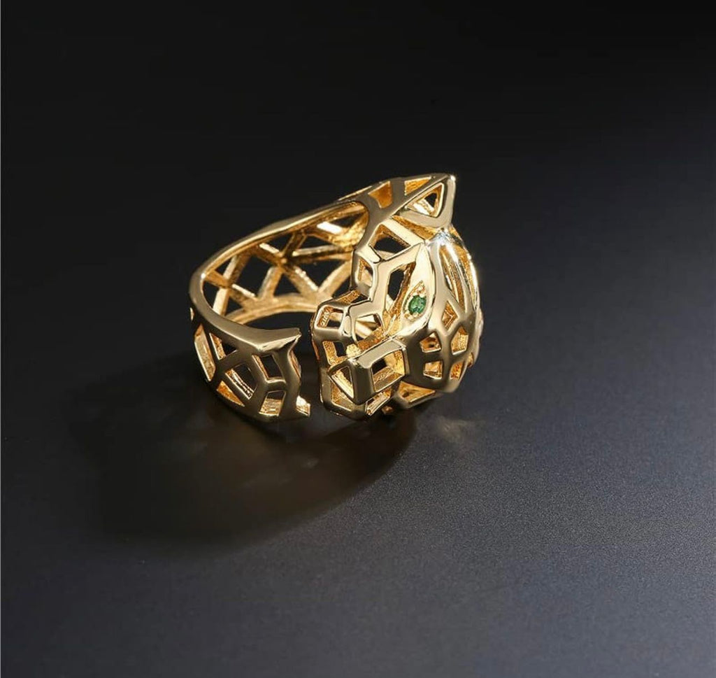 Gold Plated Panther Cocktail Ring