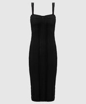 Olympia Black Stretchy Lace Midi Dress