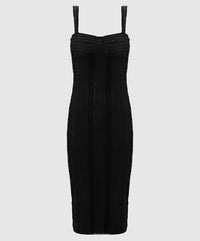 Olympia Black Stretchy Lace Midi Dress