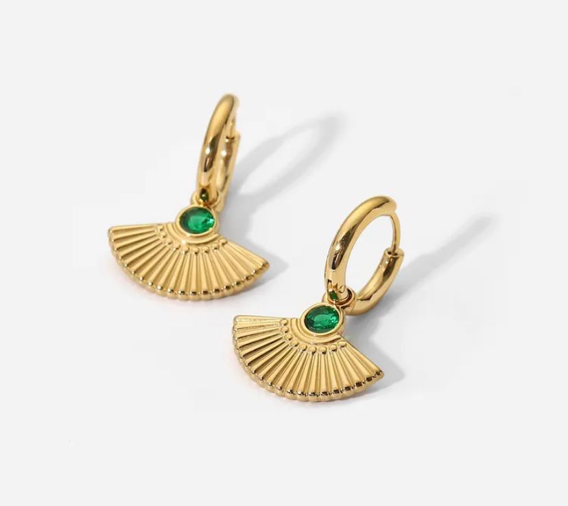 LAR003 Cleopatra Green Earrings