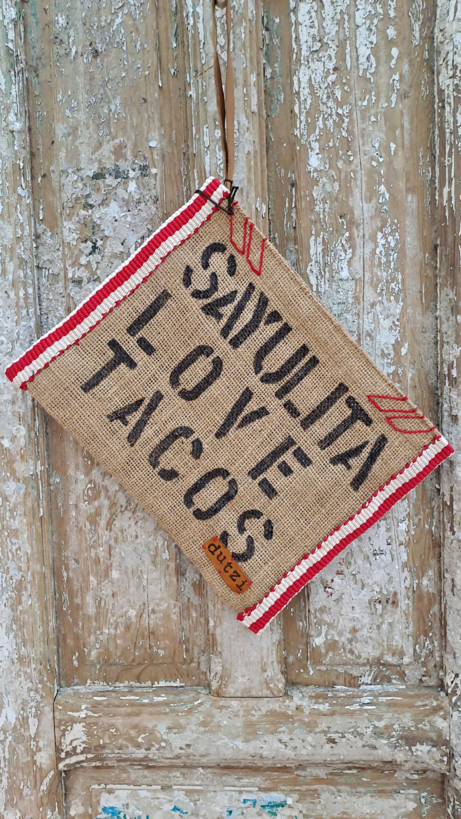 Vintage Burlap Sonora Pouch