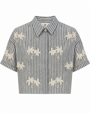 Stripes Blue Bonai Palm Short Shirt