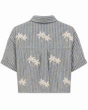 Stripes Blue Bonai Palm Short Shirt