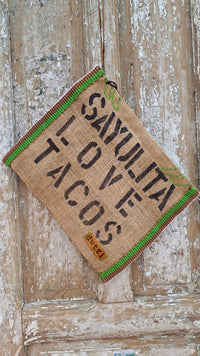 Vintage Burlap Tabasco Pouch