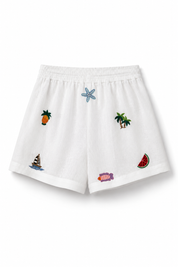 White Motif Short