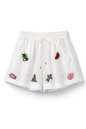 White Motif Short