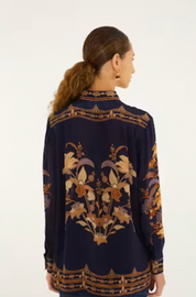 Liz Navy Blue Pajama Shirt