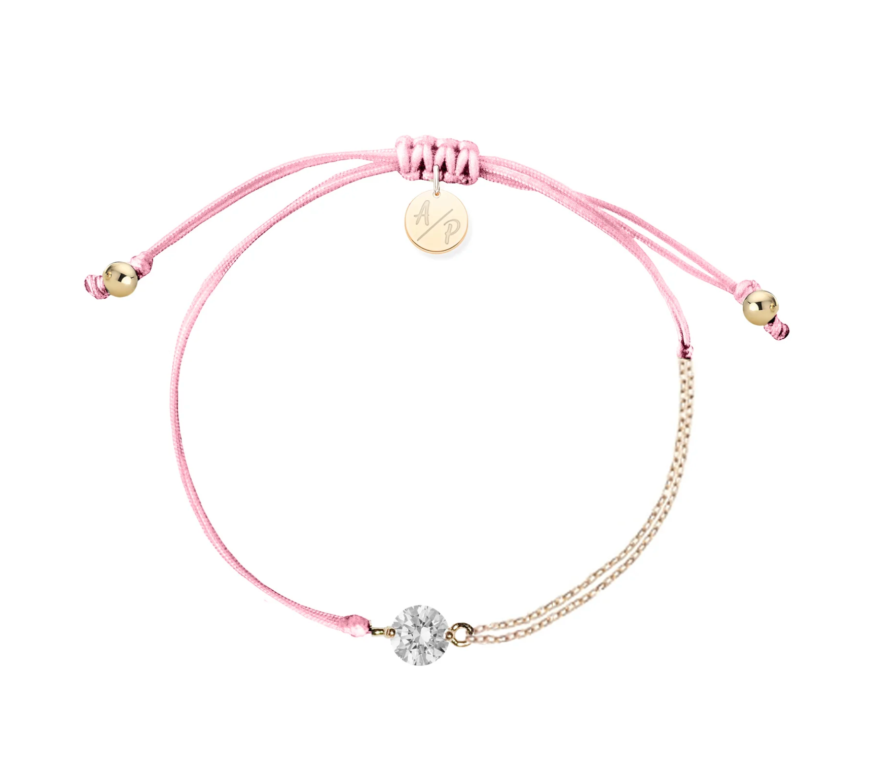 Pink Cord Solitaire Bracelet