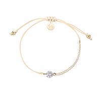 Light Peach Cord Solitaire Bracelet