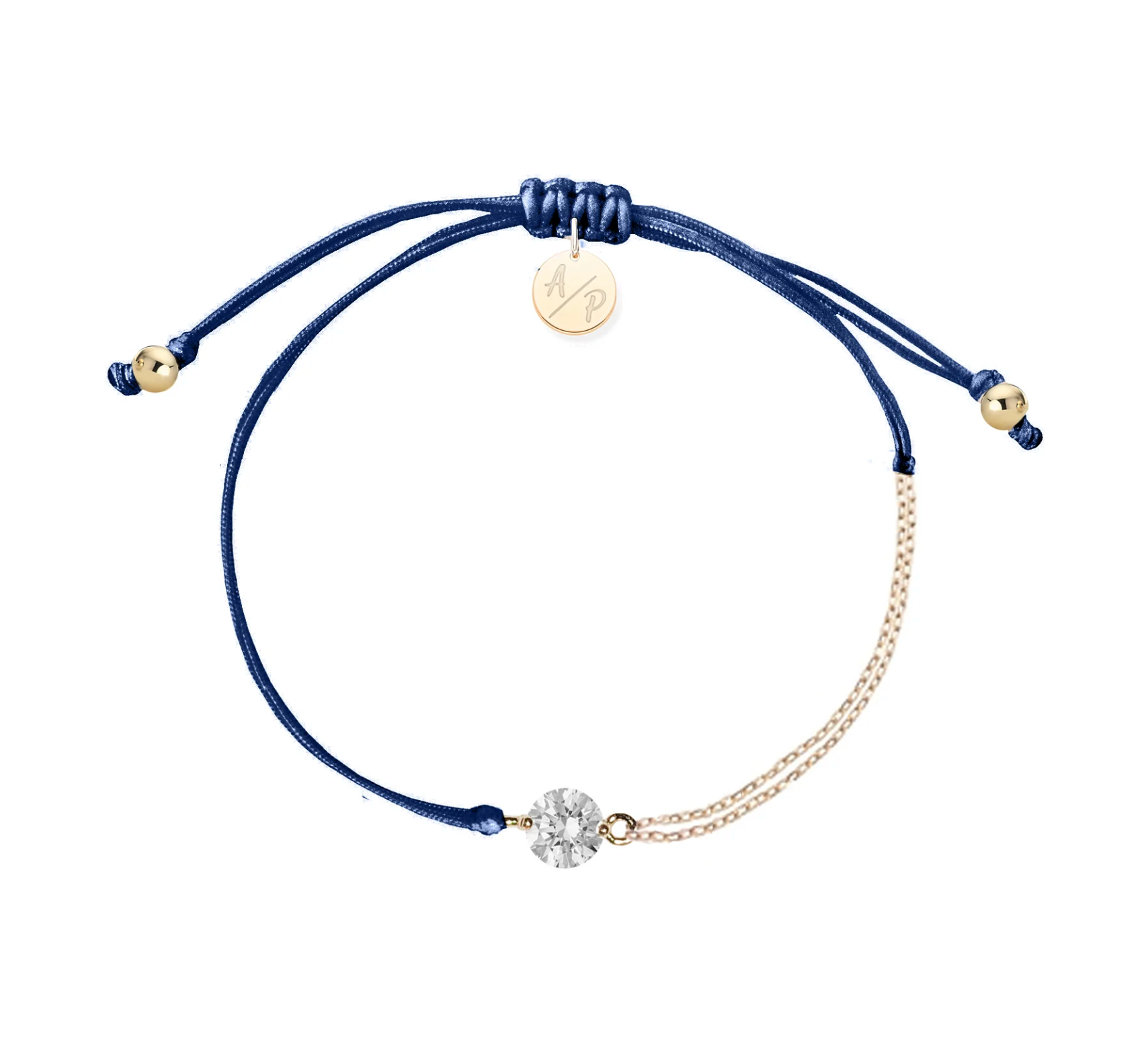 Navy Cord Solitaire Bracelet