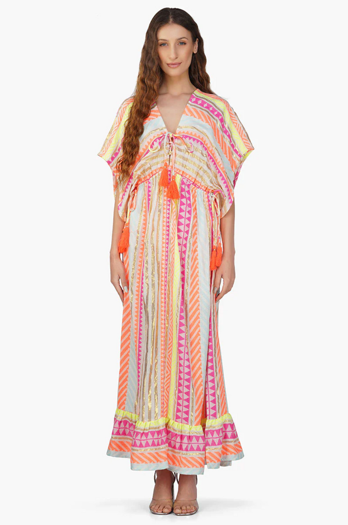 Fluorescent Striped Maxi Dress