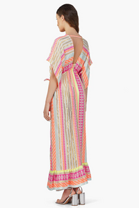 Fluorescent Striped Maxi Dress