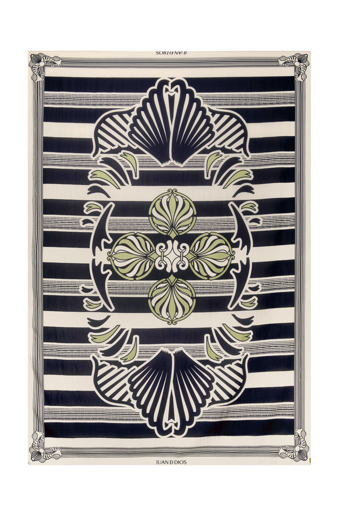 De La Falaise Cotton Silk Navy Sarong