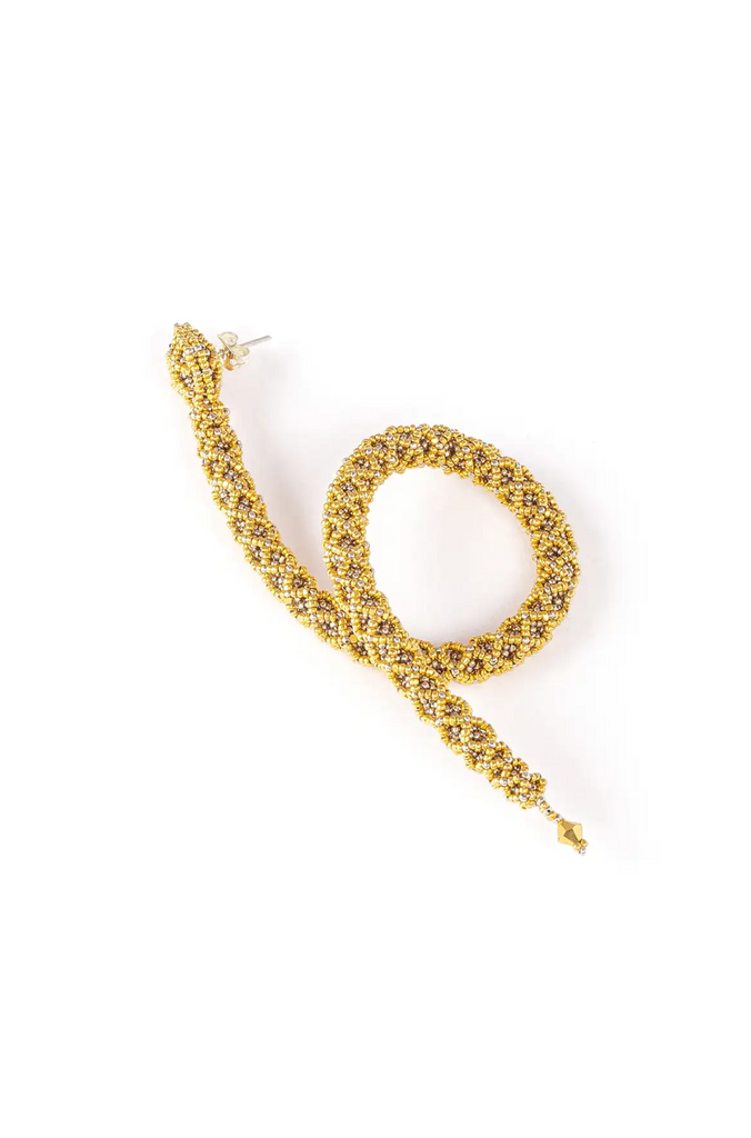 Platinum Gold Nawi Snake Earring