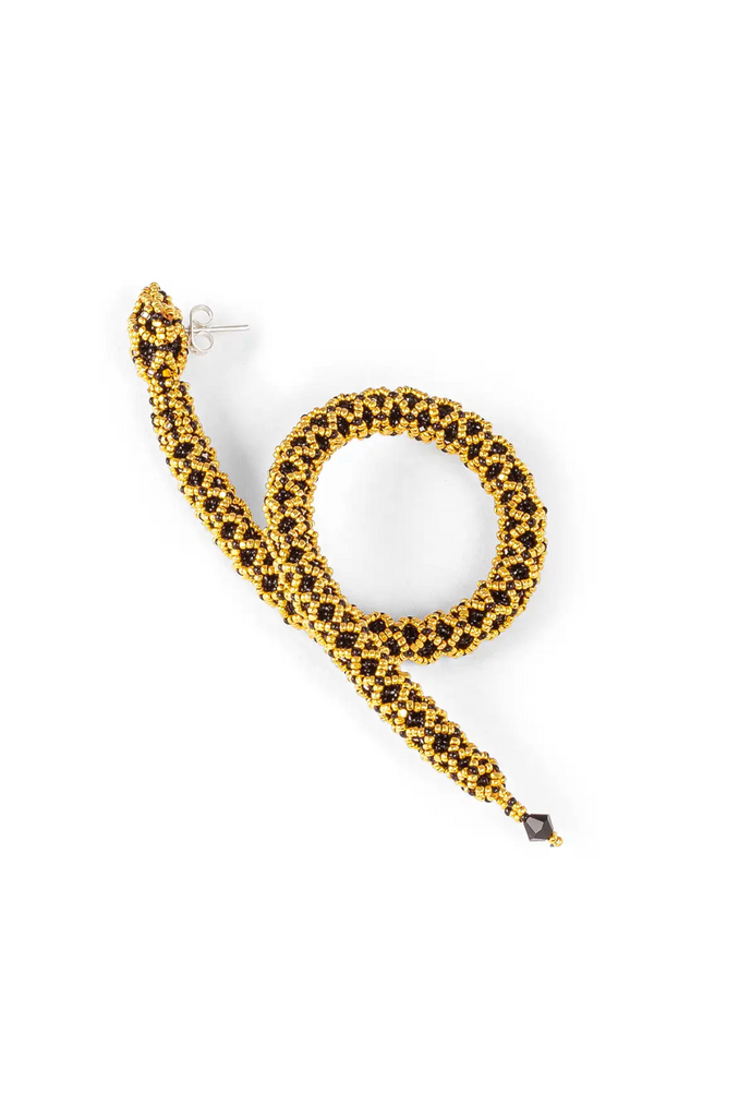 Black Gold Nawi Snake Earring