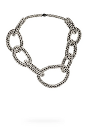 Huaxupa Open Weave  Silver Black Necklace