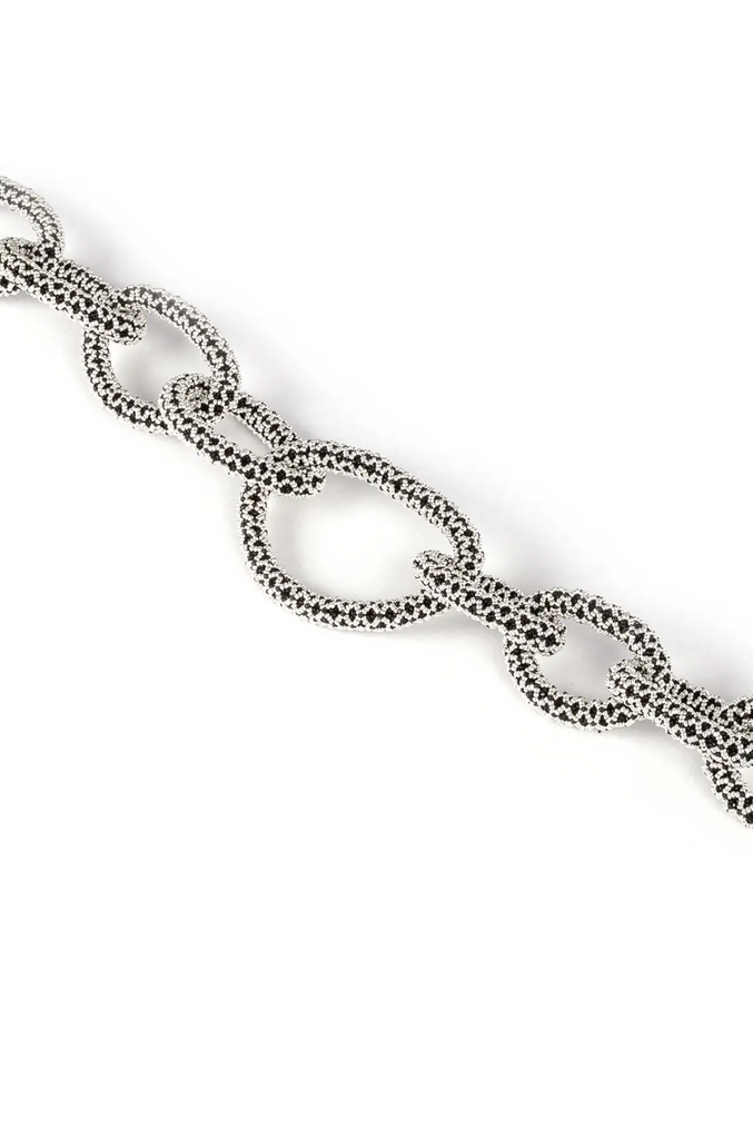 Haxupa Open Weave  Silver Black Necklace