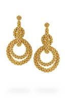 Platinum Double Gold Hoops Earring