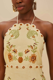 Sand Delicate Forest Midi Dress