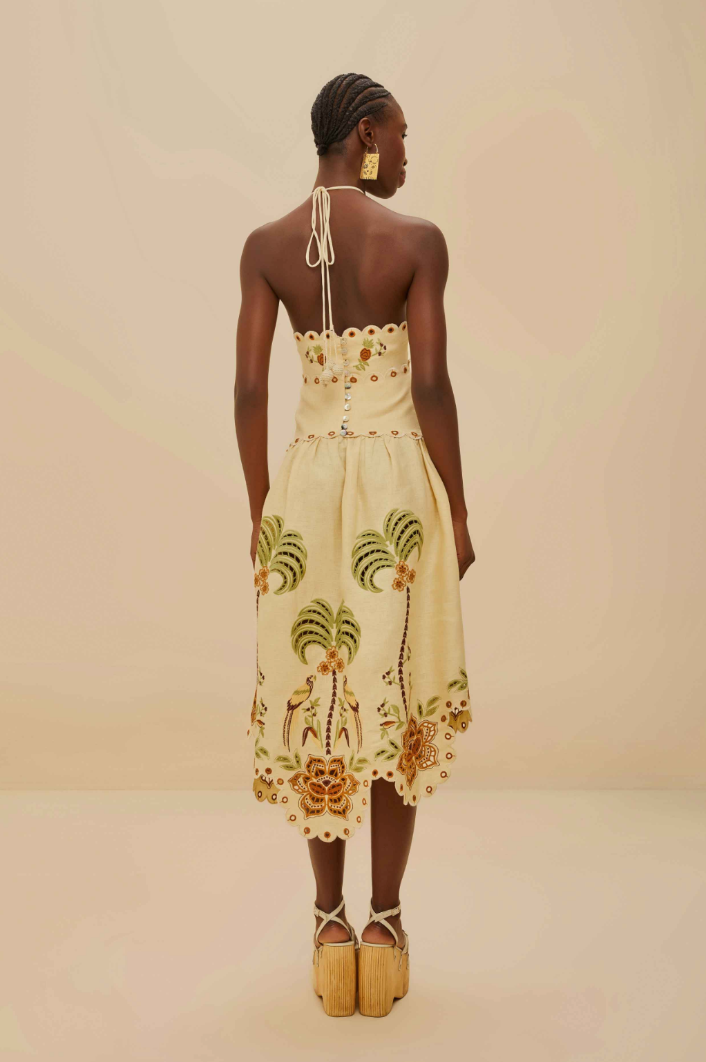Sand Delicate Forest Midi Dress